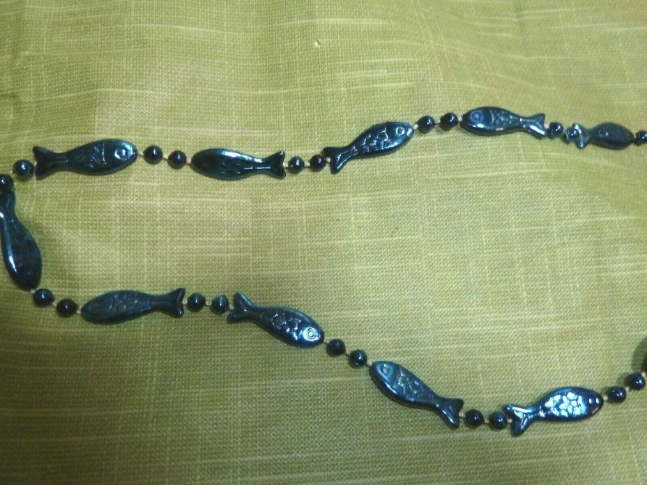 Mardi Gras Blue Fish and Beads 16