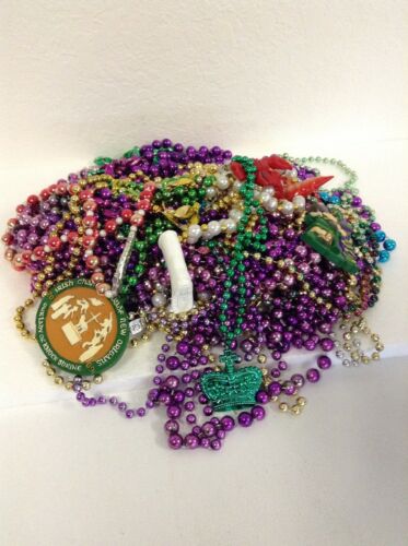 Mardi Gras Parade Beads Large Lot Multiple Colors Sizes Designs Medallions