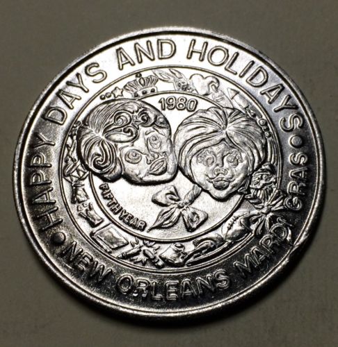 1980 Happy Days & Holiday Krewe Of Pontchartrain New Orleans Mardi Gras Doubloon
