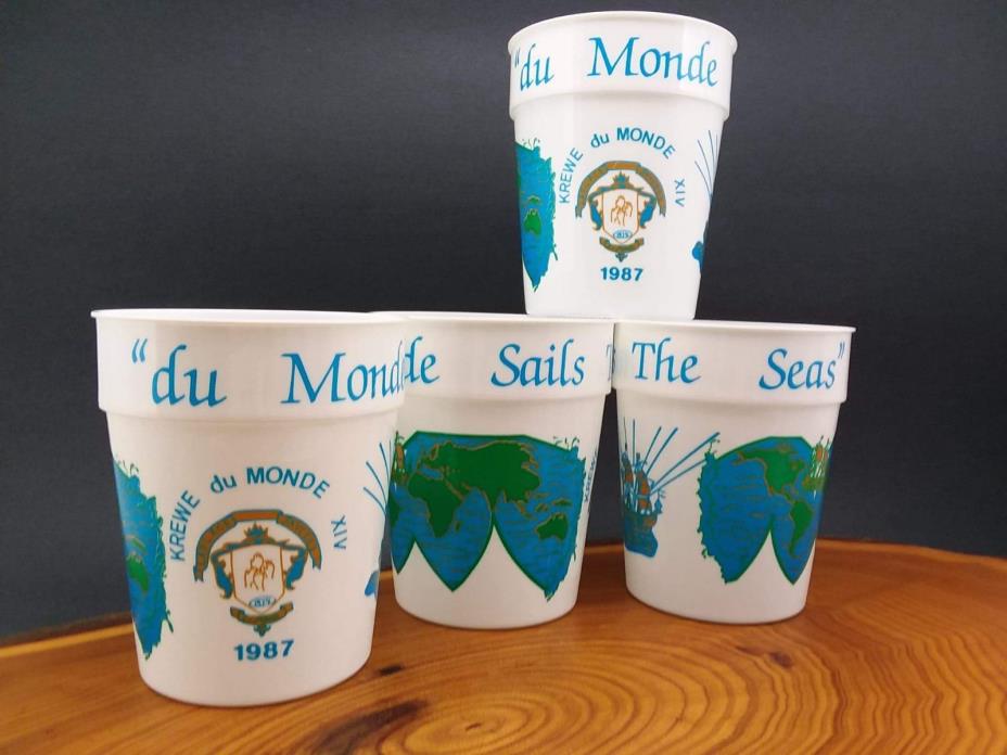 VTG Krewe du Monde LaPlace Louisanna Jaycees Lions Club Cups 1987 Mardi Gras (4)