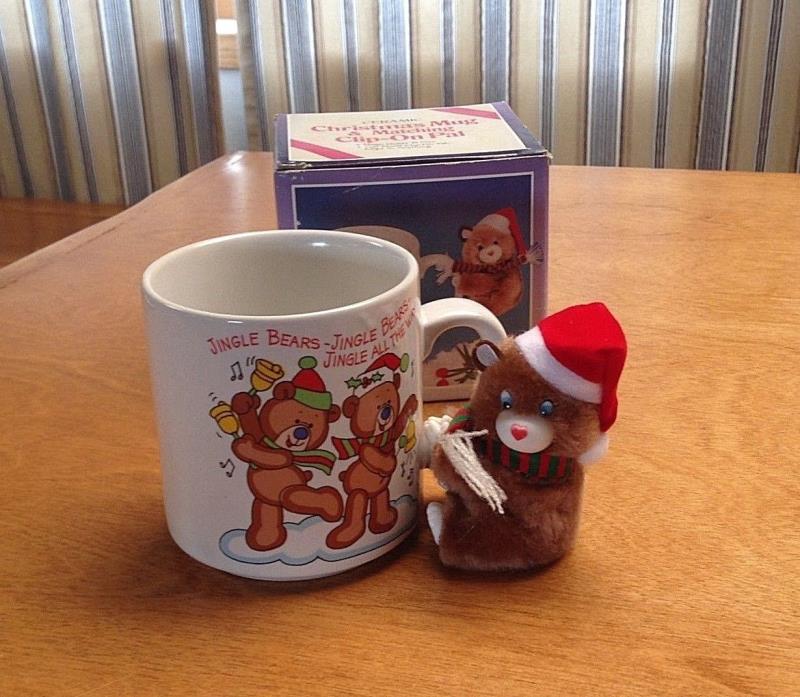 Ceramic Christmas Mug with Matching Clip-On Bear Pal * Jingle Bears