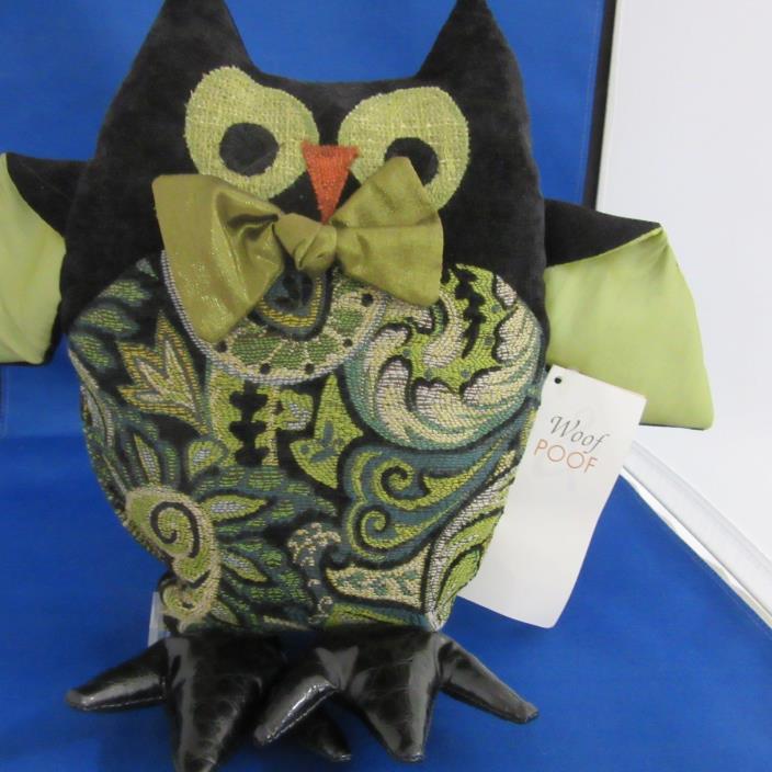 Woof & Poof Bean Bag Owl - Paisley - NWT