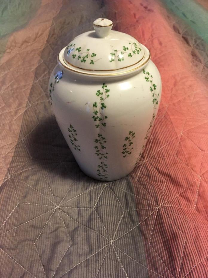 ROYAL TARA HALL FINE BONE CHINA SHAMROCK IRISH CELTIC HARP GINGER JAR  IRELAND