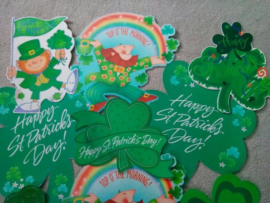 Lot of 10 Vintage St. Patrick's Day Cardboard Wall Home Classroom Decorations