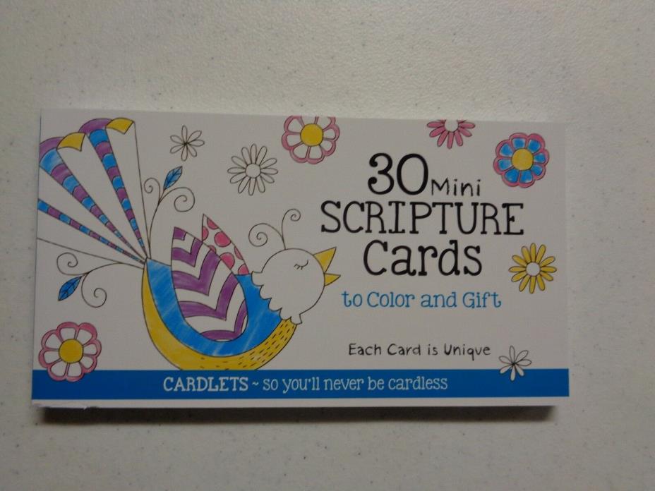 30 Mini Scripture Cards to Color and Gift Cardlets New Unused Uncolored