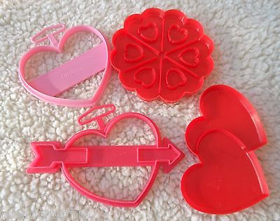 Lot of 4 Vintage Wilton Valentine Heart Cookie Cutters