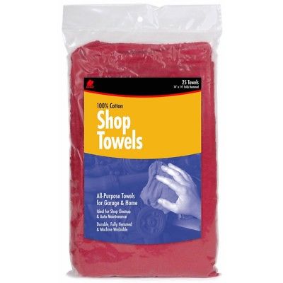 Buffalo Industries Red Shop Towels Bag, 25-Pack