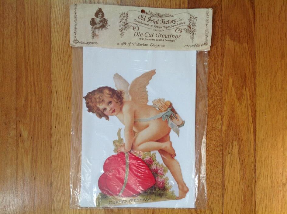 Old Print Factory Victorian Turn Century Die-Cut Valentine Card 