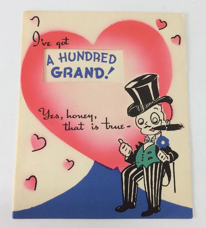 VTG Man with Cigar Valentine Greeting Card