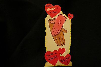 Vintage GLOVE Hand Valentine card c. 1950s UNUSED
