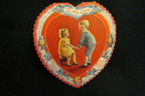 Vintage Darling Children Photo Chromatic Valentine Card 1920S