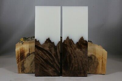 BURL WHITE COMPOSITE KNIFE HANDLE MATERIAL BLANK SCALES (214)