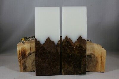 BURL WHITE COMPOSITE KNIFE HANDLE MATERIAL BLANK SCALES (206)