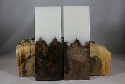 BURL WHITE COMPOSITE KNIFE HANDLE MATERIAL BLANK SCALES (203)