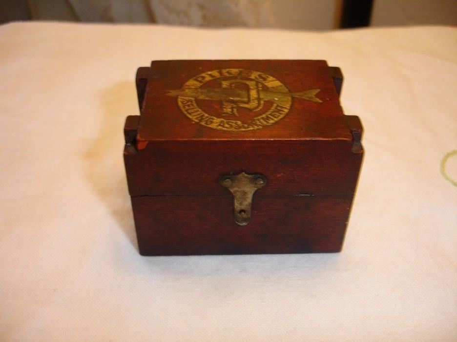 Antique Pike Razor Knife Hone Stone Salesman Sample Miniature Wood Box