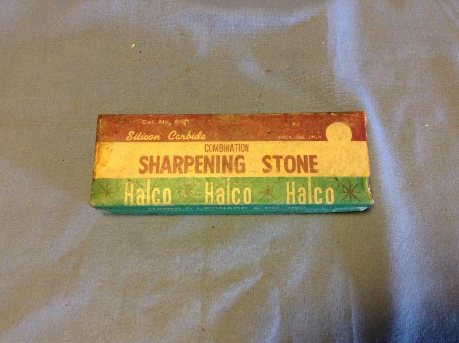 RARE HALCO Combination Sharpening Stone No. 621 Silicon Carbide In Vintage Box