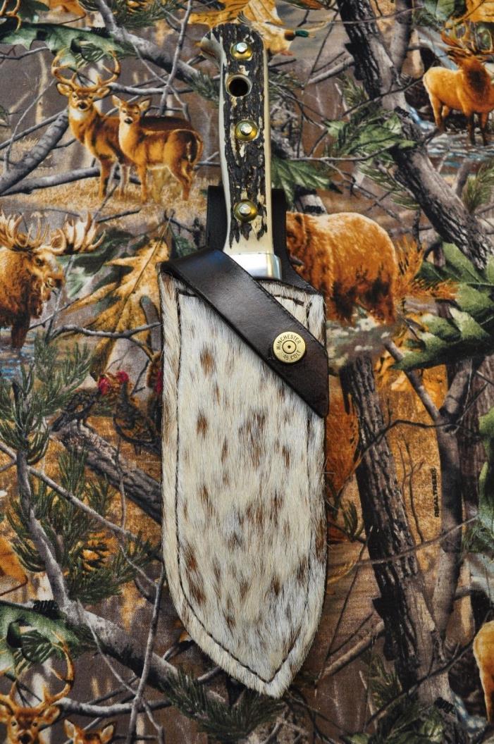 CUSTOM SHEATH FOR PUMA WHITE HUNTER HAIR-ON COW, SHEATH ONLY, QUALITY LEATHER