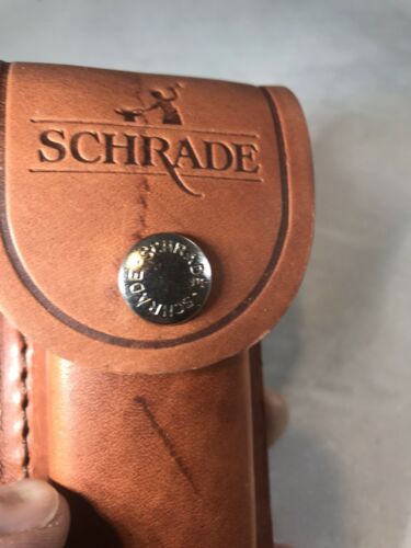 schrade brown leather sheath for lbz folding knife new.