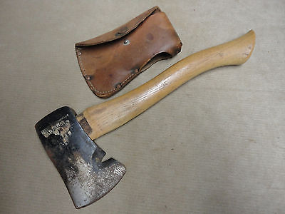 Vintage Original OLD FAITHFUL Belt Axe Hatchett w/ Sheath & Partial Label