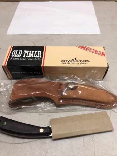 Schrade OLD TIMER #1580T Guthook Skinner Fixed Blade Knife in Box w/Sheath