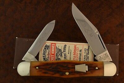 SCHATT & MORGAN by QUEEN CUTLERY WORM GROOVE BONE RAILSPLITTER KNIFE (5581)