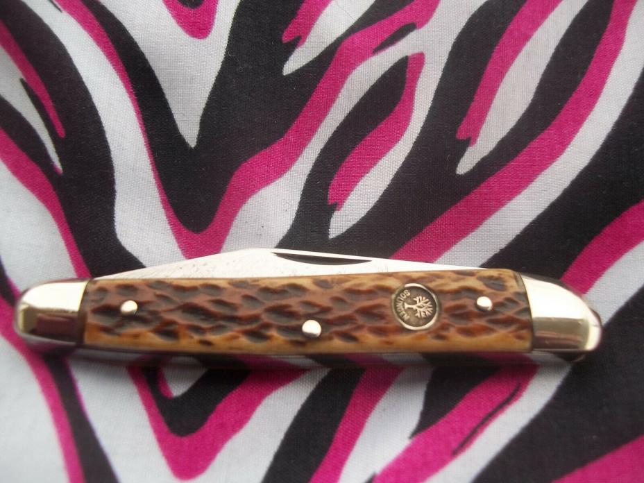 VINTAGE BONE HANDLE GERMAN TREE BRAND BOKER POCKET KNIFE