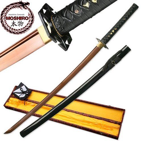 MOSHIRO Full Tang Sharp Red Oxidized 1060 Carbon Steel Katana Samurai Sword '