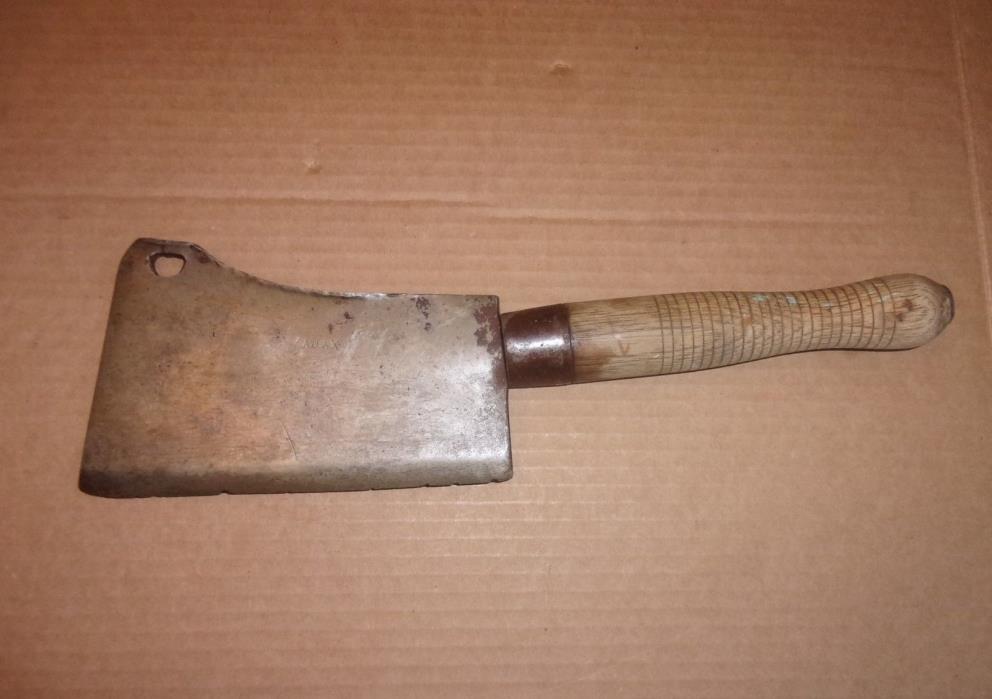Vintage Ajax Meat Cleaver  - Antique Butcher Knife Hog Splitter - 2 /12 Lbs