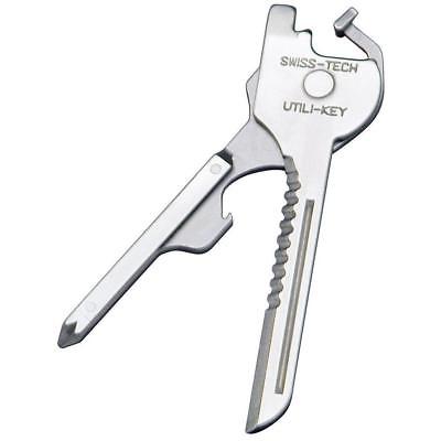 Swiss+Tech UKCSB-1 Utili-Key 6-in-1 Key Ring Tool, Polished Stainless Steel