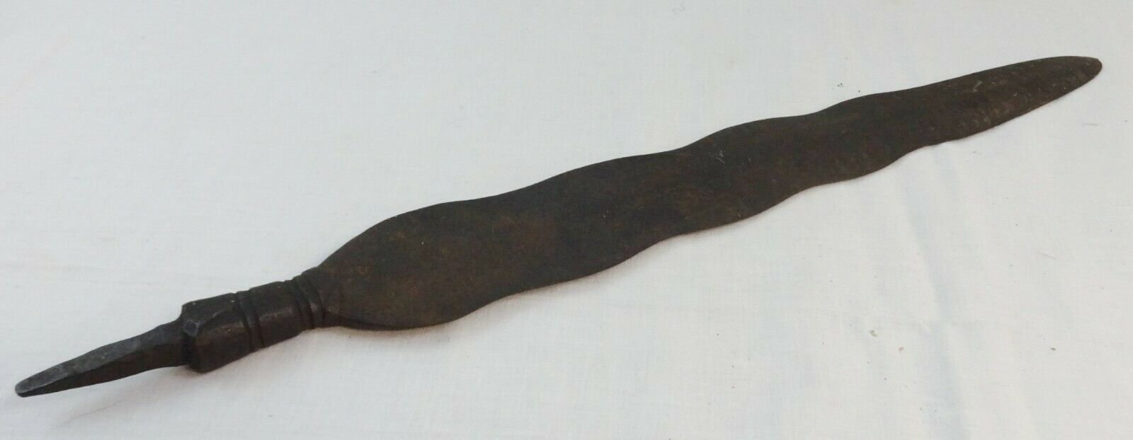 Ancient Primitive Hand Wrought Iron Spear Head Probably 18th Century