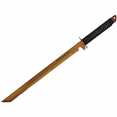 K1020-61-GD 440 Stainless Steel Full Tang Blade Ninja Hunting Machete Sword With