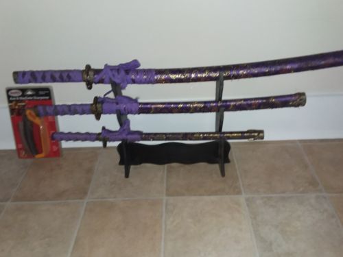 set of 3 antique samurai swords