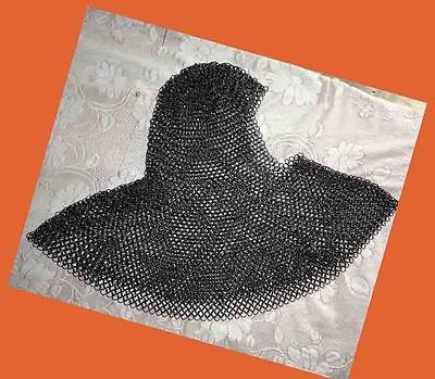 MS Hood Black  Butted chainmail Round neck