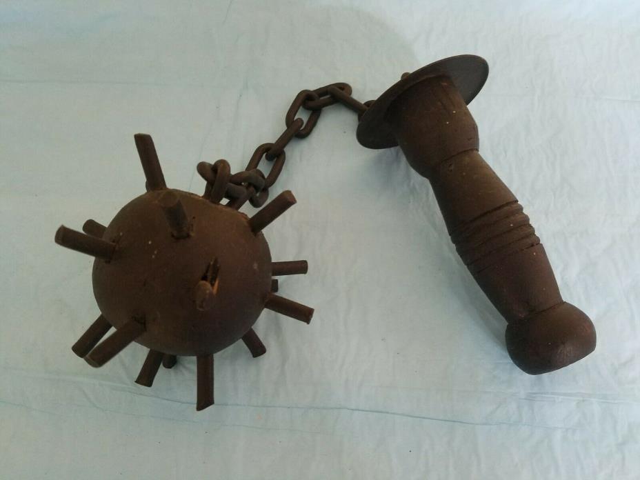 Medieval Style Flail Ball Chain Mace Weapon METAL/WOOD HANDLE