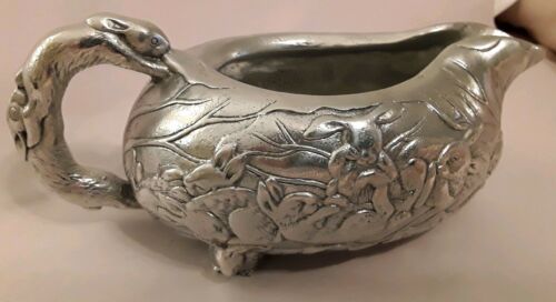 RARE Retired Signed 1990 Arthur Court Bunny Rabbit Gravy Boat Easter Table