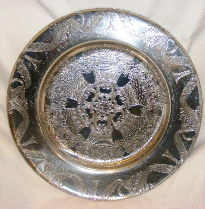 VINTAGE WILSON  METAL INC ALUMINUM 14.5 INCH ROUND SERVING PLATTER