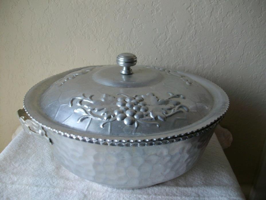 Vintage Nasco Italy Hand Forged Aluminum Dish With Lid