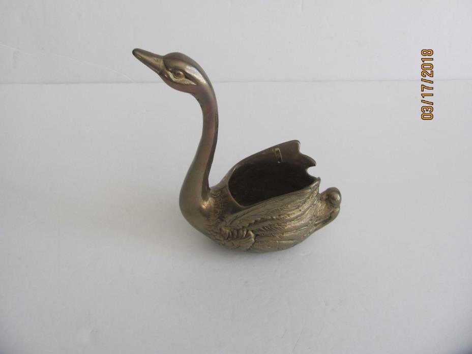 Vintage Brass Swan Planter Republic Of China