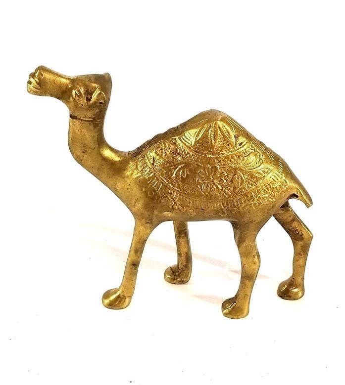 Brass Camel One Hump Etched Design Small 4