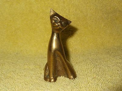 Solid Brass Miniature Mann Cat  Figurine