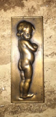 Vintage French Brass Bronze Sculpture Bebe’  2 3/4