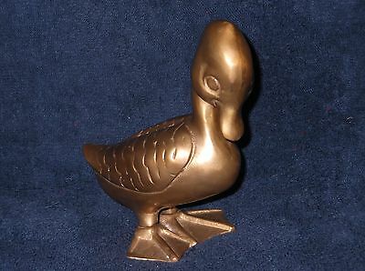 Solid Brass Duck Figurine Heavy 1 1/2 Pounds