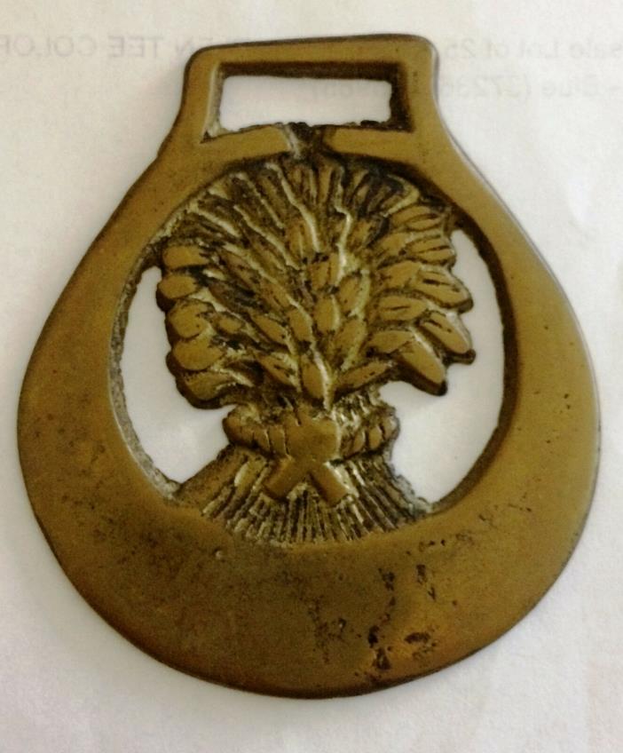 Antique English Horse Brass - Wheat Sheaf