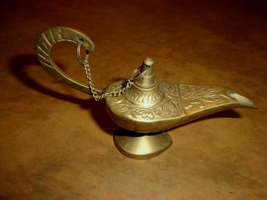 Vintage Aladdin Style Brass Lamp 5 Inches Long