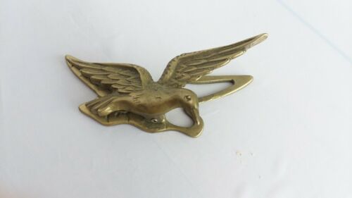 Vintage Solid Brass FLYING BIRD Paper Clip Paperweight HT