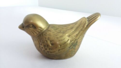 Vintage Brass Paperweight Bird Figurine HT
