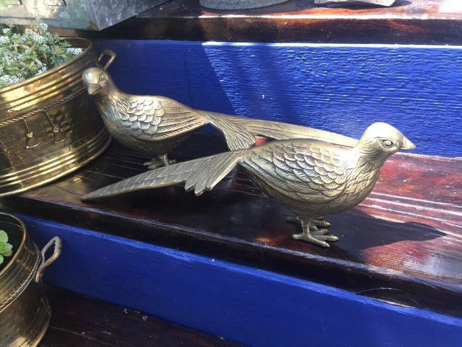 Rosenthal Netter Brass Male Female Pheasants Set Of Two