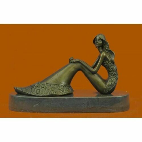 Abstract Floral Mermaid Girl Bronze Sculpture 6