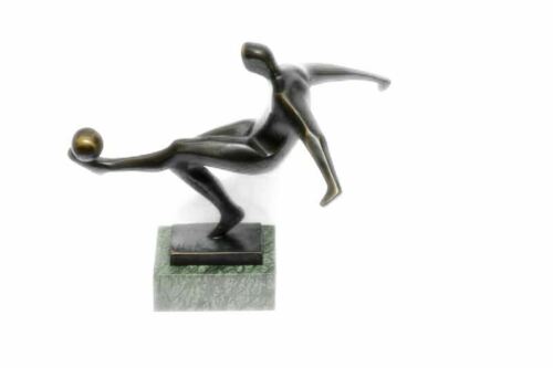 Abstract Bronze Sculpture of Soccer Player European Football 7.5