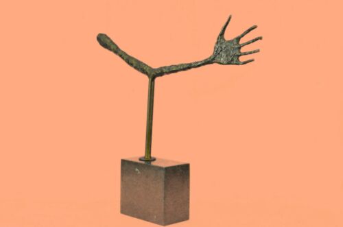 Bronze Modernist Sculpture Giacometti Style Mid Century Hand Figur Figurine Gift